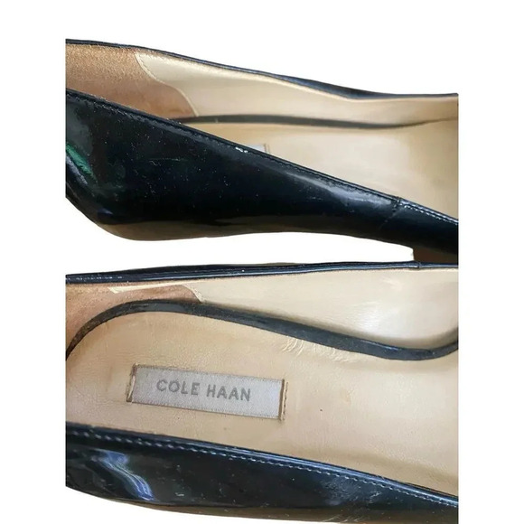 Cole Haan Women's Black Pointed Toe Slip On Vesta Pump Heel Size 9B - Picture 5 of 8